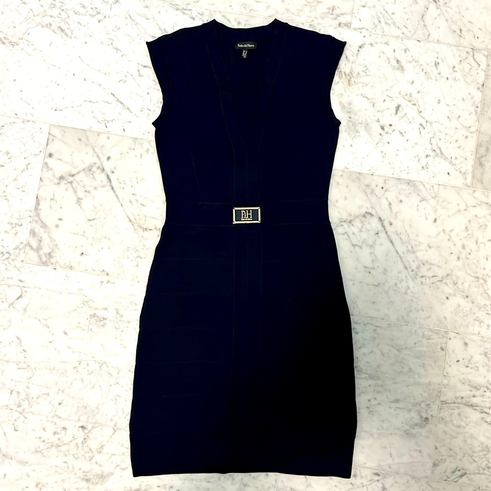 Pedro del Hierro Navy Blue Knit Sleeveless Dress